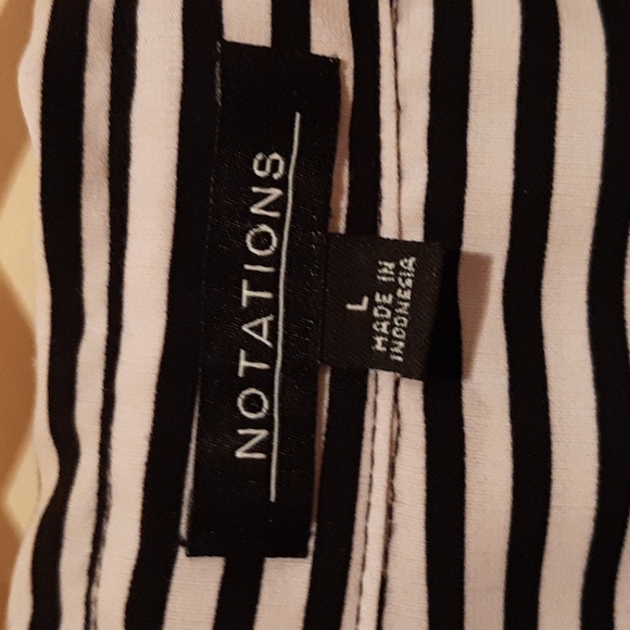 Notations black and white blouse Size Large - Picture 2 of 5